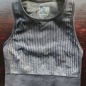 Smartwool Gray and Black Ribbed Sports Bra